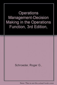 Image of Operations management : decision making in the operations function