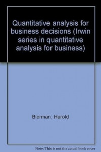 Image of Quantitative analysis for business decisions